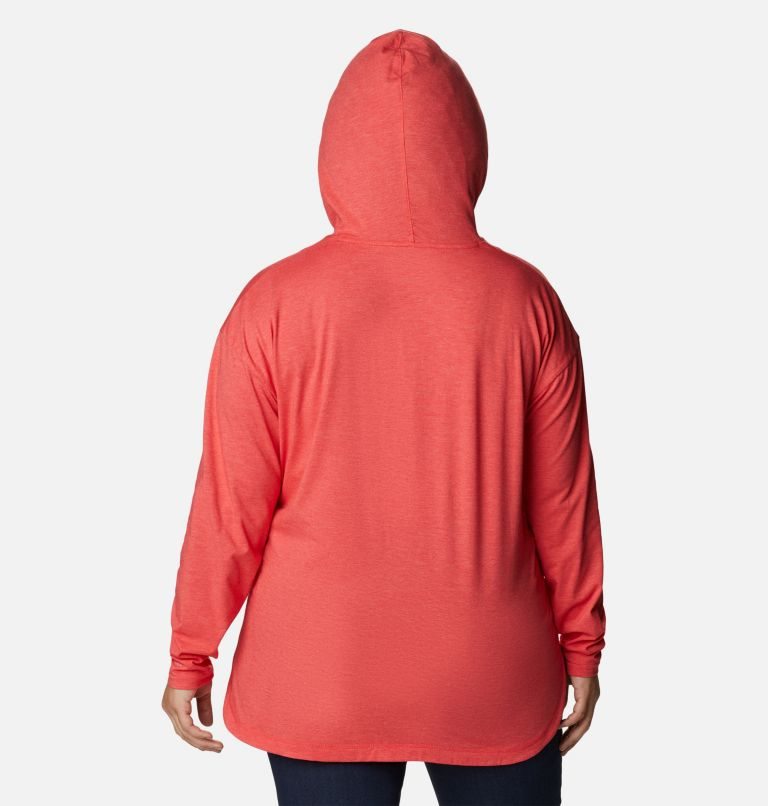 Women's Columbia Sun Trek Pullover Hoodie Red | Plus Size CA-W35A8